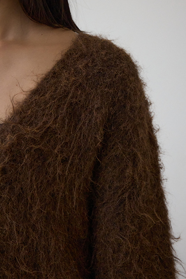 シャギー起毛ニットカーディガン 詳細画像