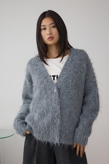 シャギー起毛ニットカーディガン 詳細画像