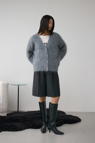 シャギー起毛ニットカーディガン 詳細画像