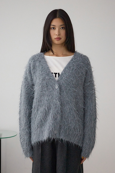 シャギー起毛ニットカーディガン 詳細画像