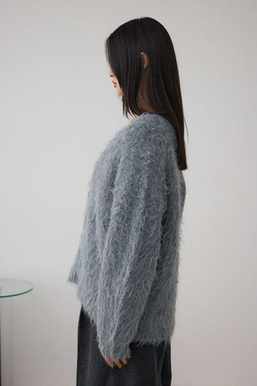 シャギー起毛ニットカーディガン 詳細画像