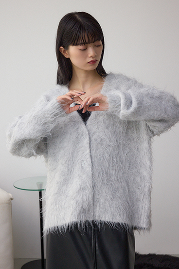 シャギー起毛ニットカーディガン 詳細画像