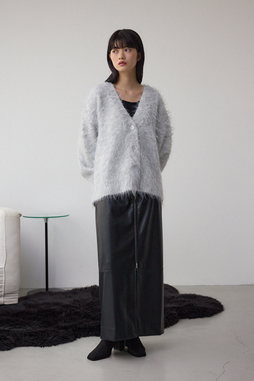 シャギー起毛ニットカーディガン 詳細画像