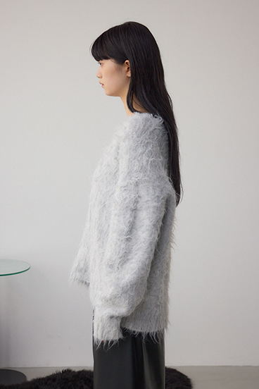 シャギー起毛ニットカーディガン 詳細画像