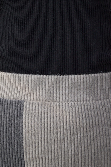 バイカラーIラインニットスカート 詳細画像