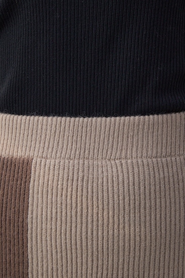 バイカラーIラインニットスカート 詳細画像