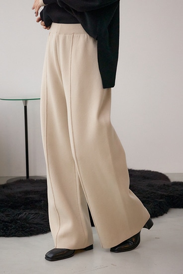 格上げ ニットワイドパンツ 詳細画像