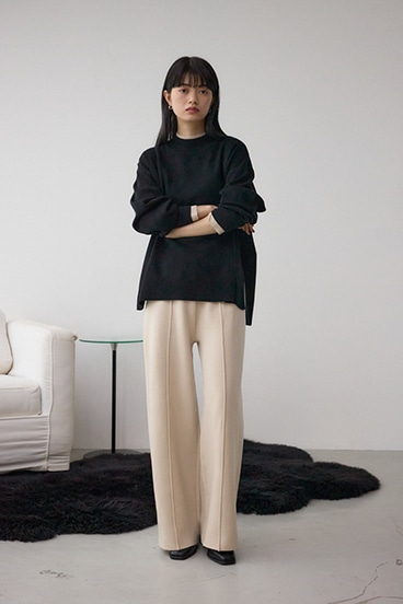 格上げ ニットワイドパンツ 詳細画像