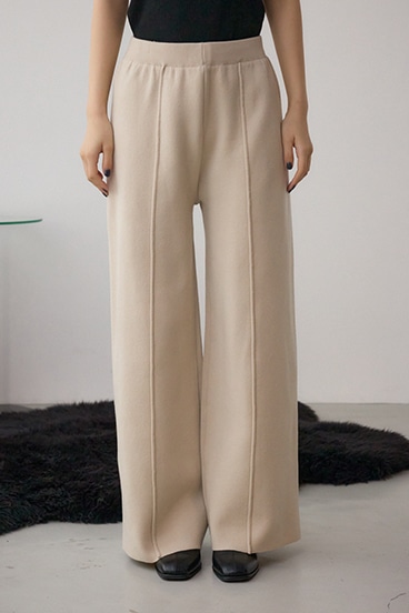 格上げ ニットワイドパンツ 詳細画像