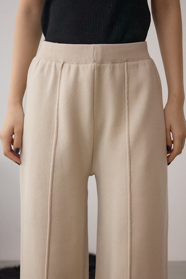 格上げ ニットワイドパンツ 詳細画像