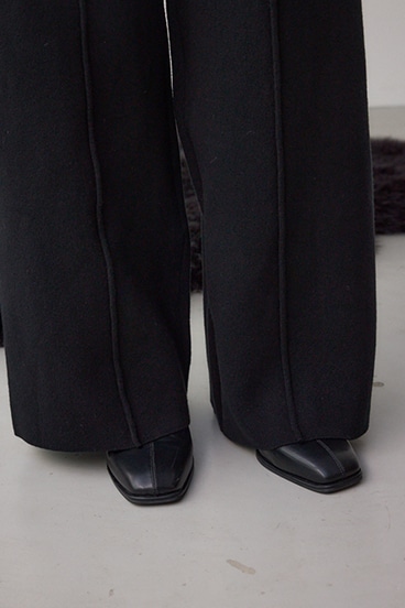 格上げ ニットワイドパンツ 詳細画像