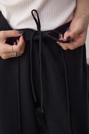 格上げ ニットワイドパンツ 詳細画像