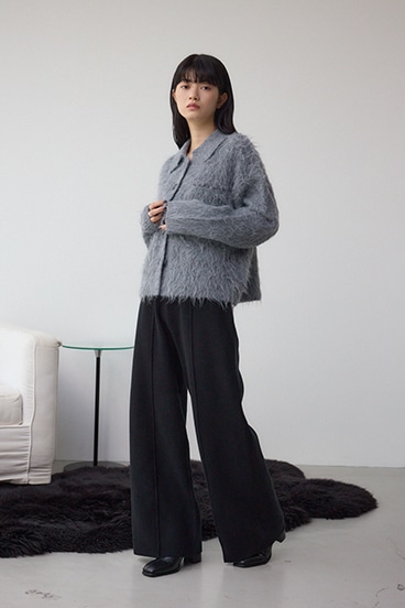 格上げ ニットワイドパンツ 詳細画像