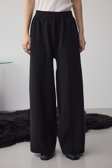 格上げ ニットワイドパンツ 詳細画像