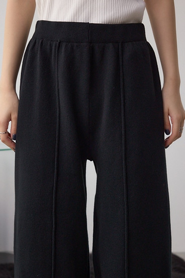 格上げ ニットワイドパンツ 詳細画像