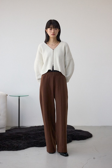 格上げ ニットワイドパンツ 詳細画像