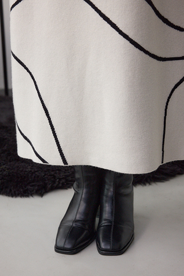 【セットアイテム】ライン柄ニットキャミワンピセット 詳細画像