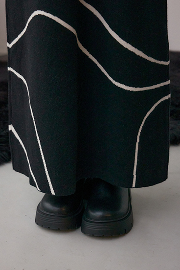 【セットアイテム】ライン柄ニットキャミワンピセット 詳細画像