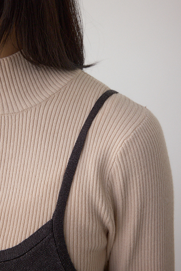 【セットアイテム】ライン柄ニットキャミワンピセット 詳細画像