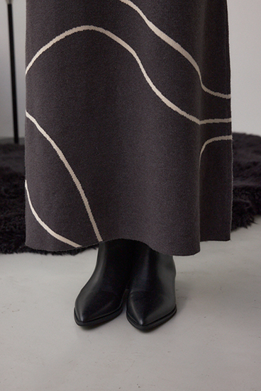 【セットアイテム】ライン柄ニットキャミワンピセット 詳細画像