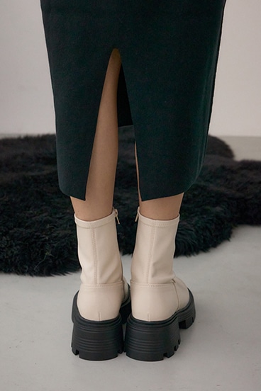 格上げ ポロカラーニットワンピース 詳細画像