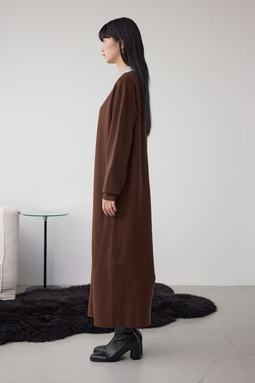 格上げ ポロカラーニットワンピース 詳細画像