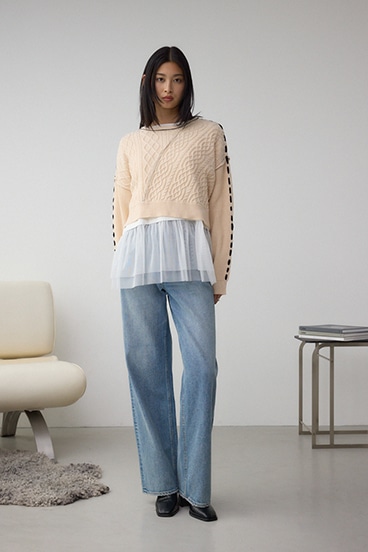 アソートレイヤードペプラムトップス 詳細画像