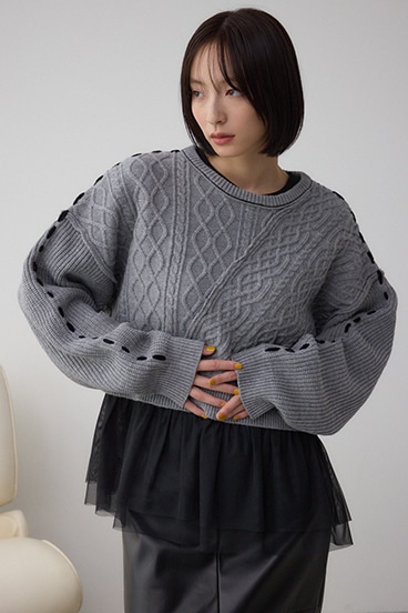 アソートレイヤードペプラムトップス 詳細画像