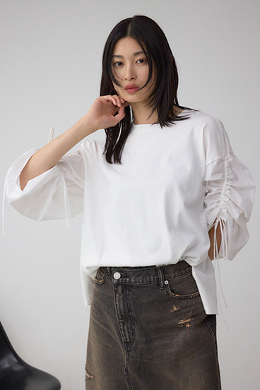 ギャザースリーブカットトップス 詳細画像