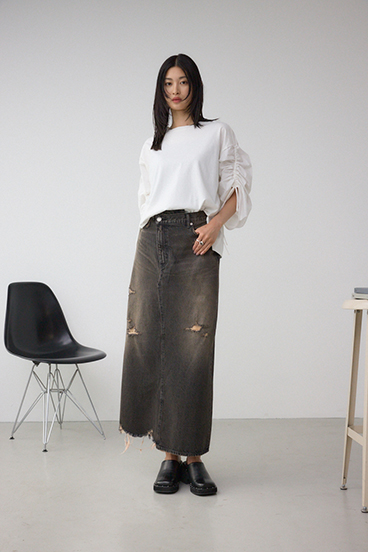 ギャザースリーブカットトップス 詳細画像