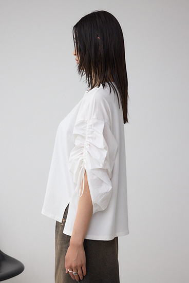 ギャザースリーブカットトップス 詳細画像