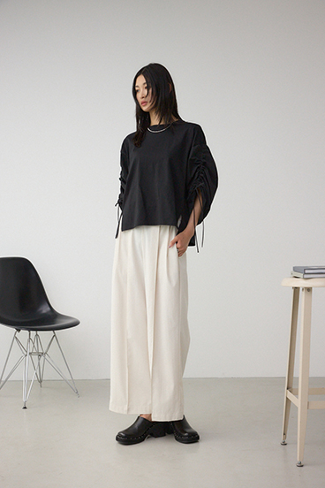 ギャザースリーブカットトップス 詳細画像