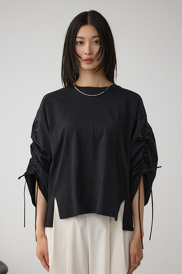 ギャザースリーブカットトップス 詳細画像