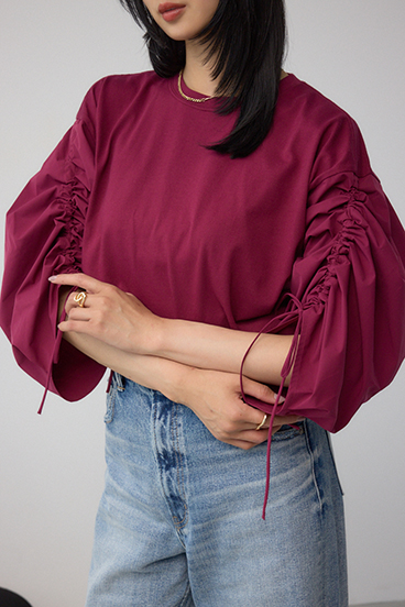 ギャザースリーブカットトップス