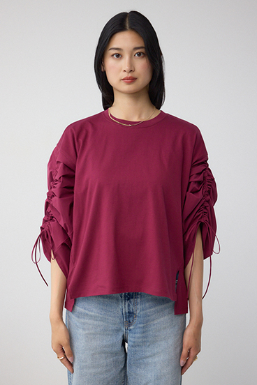 ギャザースリーブカットトップス 詳細画像