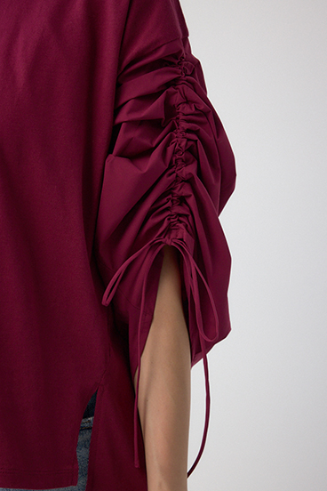 ギャザースリーブカットトップス 詳細画像