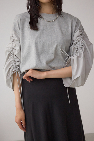 ギャザースリーブカットトップス