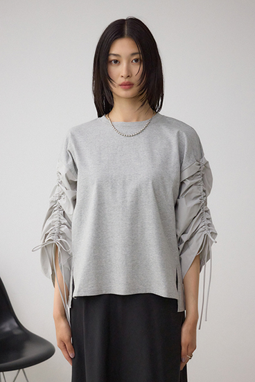 ギャザースリーブカットトップス 詳細画像