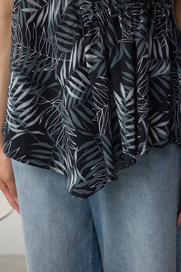 C/T冷感アシメギャザートップス 詳細画像