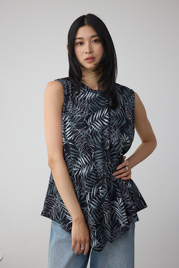 C/T冷感アシメギャザートップス 詳細画像