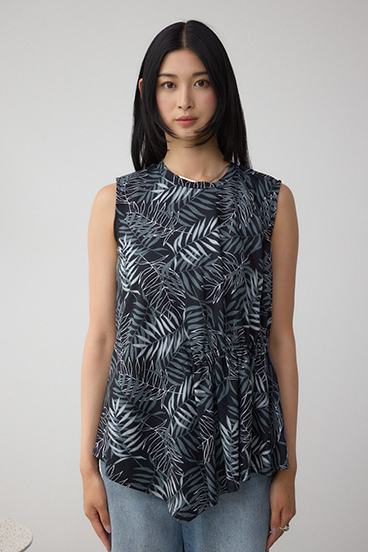 C/T冷感アシメギャザートップス 詳細画像