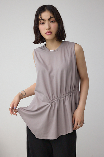 C/T冷感アシメギャザートップス 詳細画像