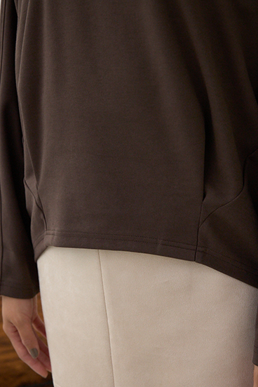 コクーンカットロングスリーブトップス 詳細画像