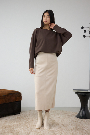 コクーンカットロングスリーブトップス 詳細画像