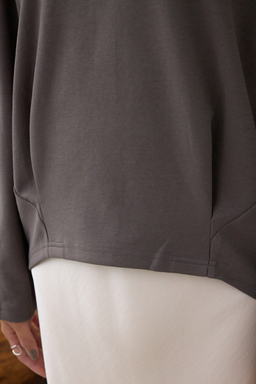 コクーンカットロングスリーブトップス 詳細画像