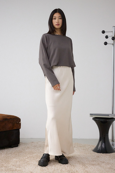 コクーンカットロングスリーブトップス 詳細画像