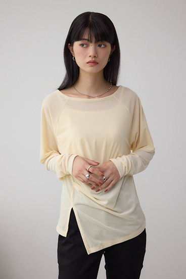 ベロアアシメカットトップス 詳細画像