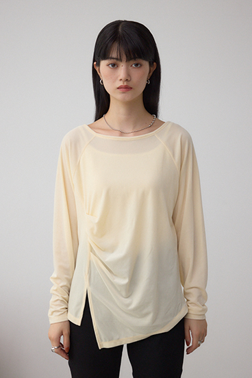 ベロアアシメカットトップス 詳細画像