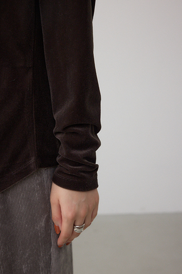 ベロアアシメカットトップス 詳細画像