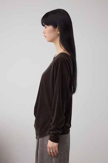 ベロアアシメカットトップス 詳細画像